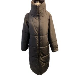 OAK + FORT Long Puffer Jacket With Two Side Pockets Size XS Oversized Fit